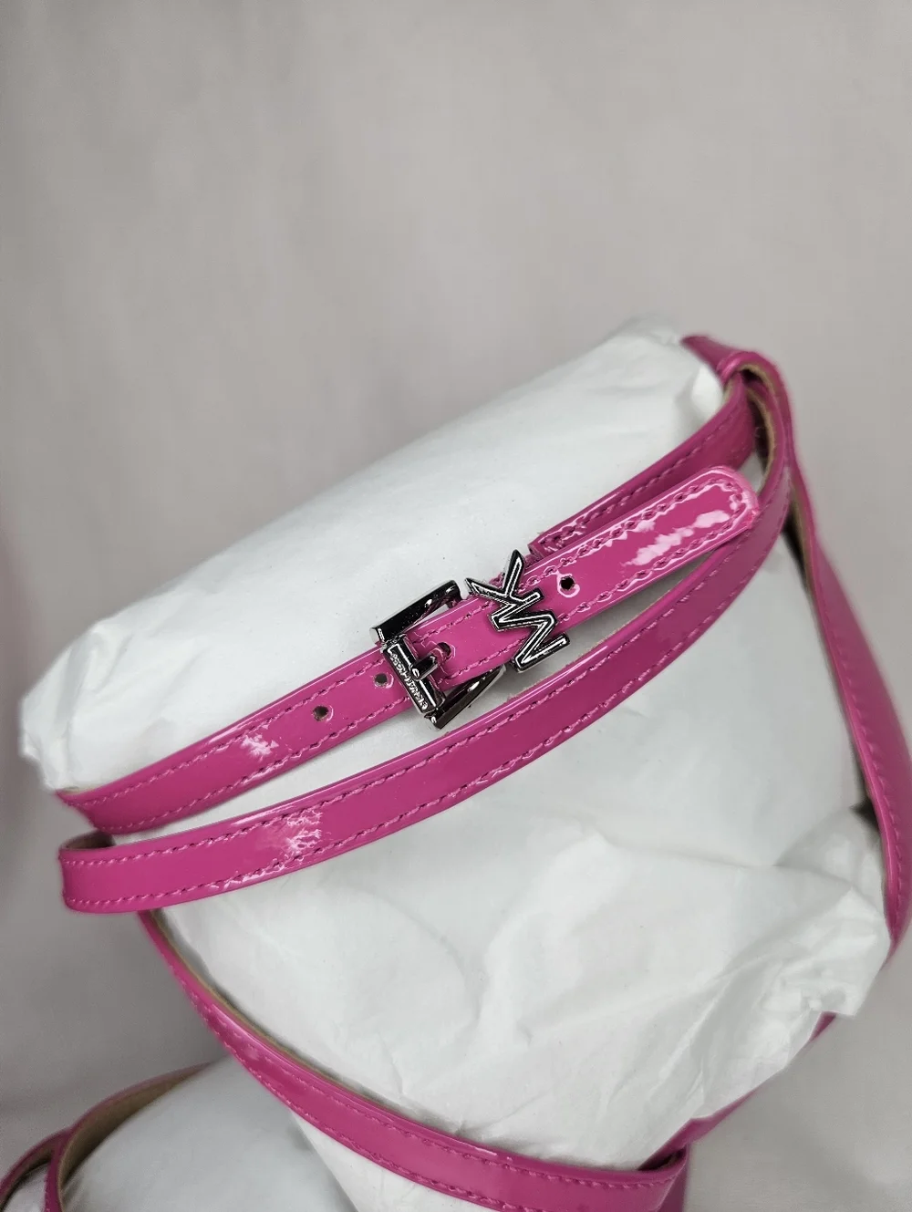 Michael Michael Kors Imani Fuxia Hot Pink Fuschia Strappy Square Toe Heel NIB - Picture 2 of 8